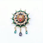 KINGSLAND NEEDLE MINDER ~ Spider Web Needle Minder, Needle Dock, Swarovski Crystal Enamel Magnet, Needle Garage, Needleminder
