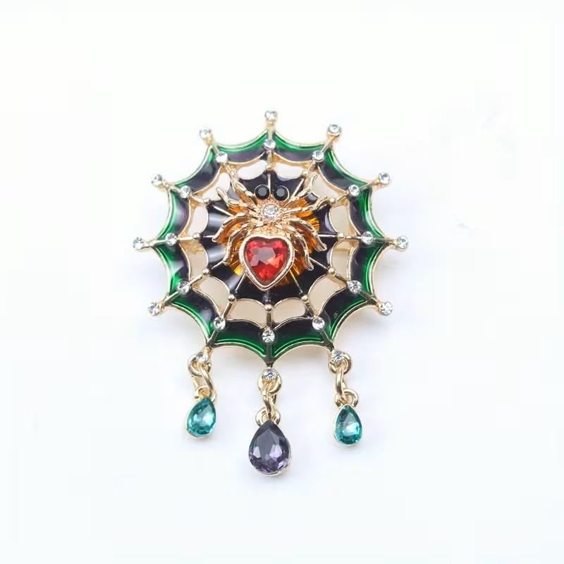 KINGSLAND NEEDLE MINDER ~ Spider Web Needle Minder, Needle Dock, Swarovski Crystal Enamel Magnet, Needle Garage, Needleminder