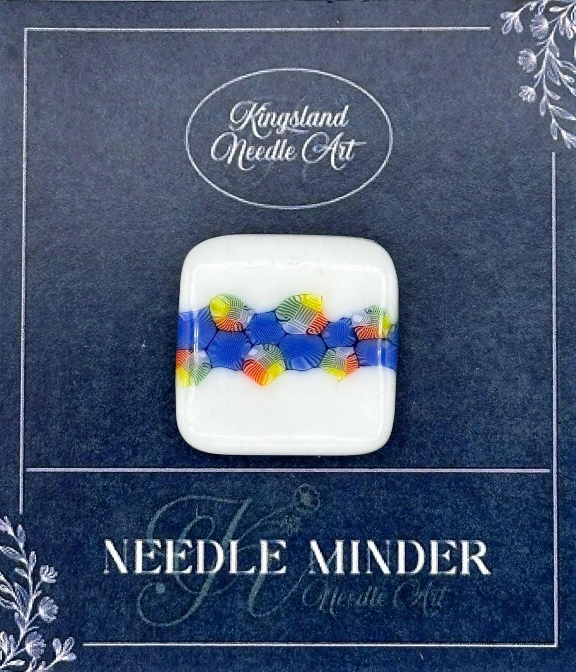 KINGSLAND NEEDLE ART "Fused Glass Needle Minder/Magnet"  The Perfect Gift  One-of-a-Kind, Handcrafted