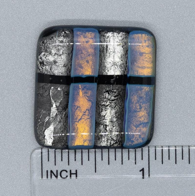 BEAU VERRE ART "Fused Glass Needle Minder"  Magnet  Silver Foil and Alchemy Glass, Needleminder  One-of-a-Kind, Handcrafted