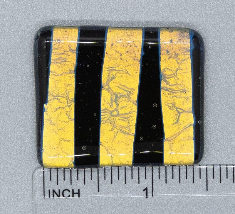 BEAU VERRE ART "Fused Glass Needle Minder"  Magnet  Silver Foil and Alchemy Glass, Needleminder  One-of-a-Kind, Handcrafted