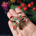BROOCH ~ Holiday Bow Crystal Brooch ~ Gold Tone & Rhinestones ~ Jewelry, Holidays, Great Gift Idea, Pin