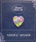 KINGSLAND NEEDLE MINDER ~ Millefiori Murano Glass ~ Light Pink Flower Bouquet Heart Transparent, Needle Dock, Needleminder