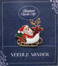 KINGSLAND NEEDLE MINDER ~ Santa and Christmas Reindeer Needle Minder, Needle Dock, Enamel Magnet Needle Garage, Needleminder