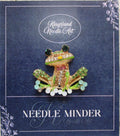KINGSLAND NEEDLE MINDER ~ Multicolor Frog Needle Minder, Needle Dock, Swarovski Crystal, Enamel, Magnet, Needle Garage, Needleminder