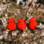 4.0" Artificial Feathered Red Cardinal Birds ~ Set of 6 Clip On Christmas Tree Ornaments ~ Christmas Decor K133 ~ New for 2025