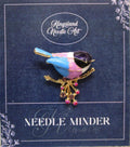 KINGSLAND NEEDLE MINDER ~ Black Cap Chickadee Bird Needle Minder, Needle Dock, Sparkling Rhinestones, Enamel, Magnet, Needleminder