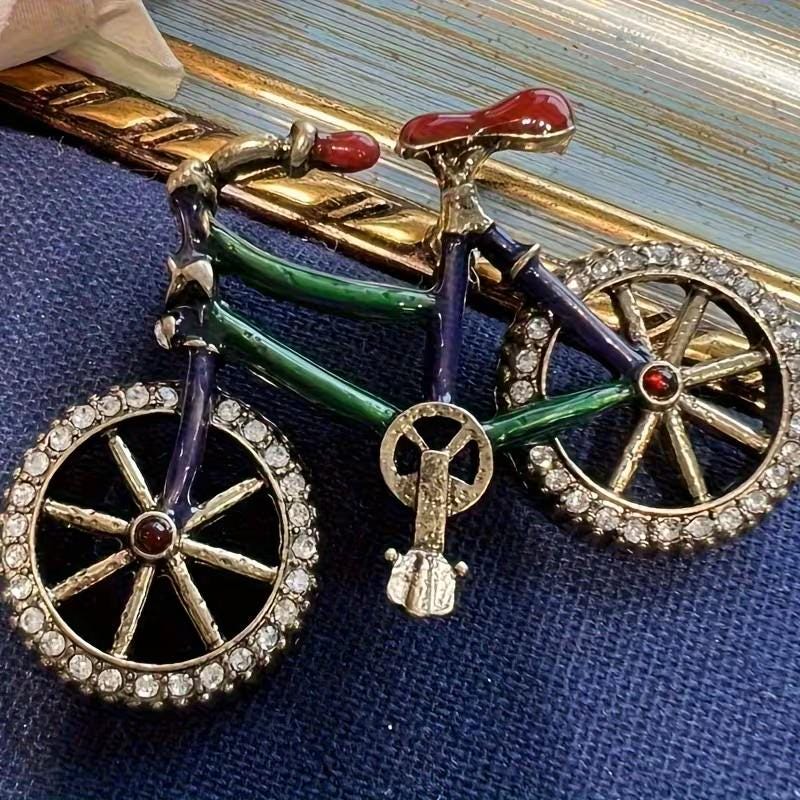 BROOCH ~ Bicycle & Crystal Brooch ~ Jewelry, Holidays, Great Gift Idea, Pin