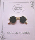KINGSLAND NEEDLE MINDER ~ Sunglasses Rhinestone & Gold Needle Minder, Needle Dock, Magnet, Needle Garage, Needleminder