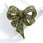 BROOCH ~ Beautiful Bow Crystal Brooch ~ Gold Tone ~ Jewelry, Holidays, Great Gift Idea, Pin