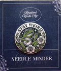 KINGSLAND NEEDLE MINDER ~ Banjo Playing Frog Needle Minder, "Stay Weird" Needle Dock, Magnet, Needle Garage, Needleminder