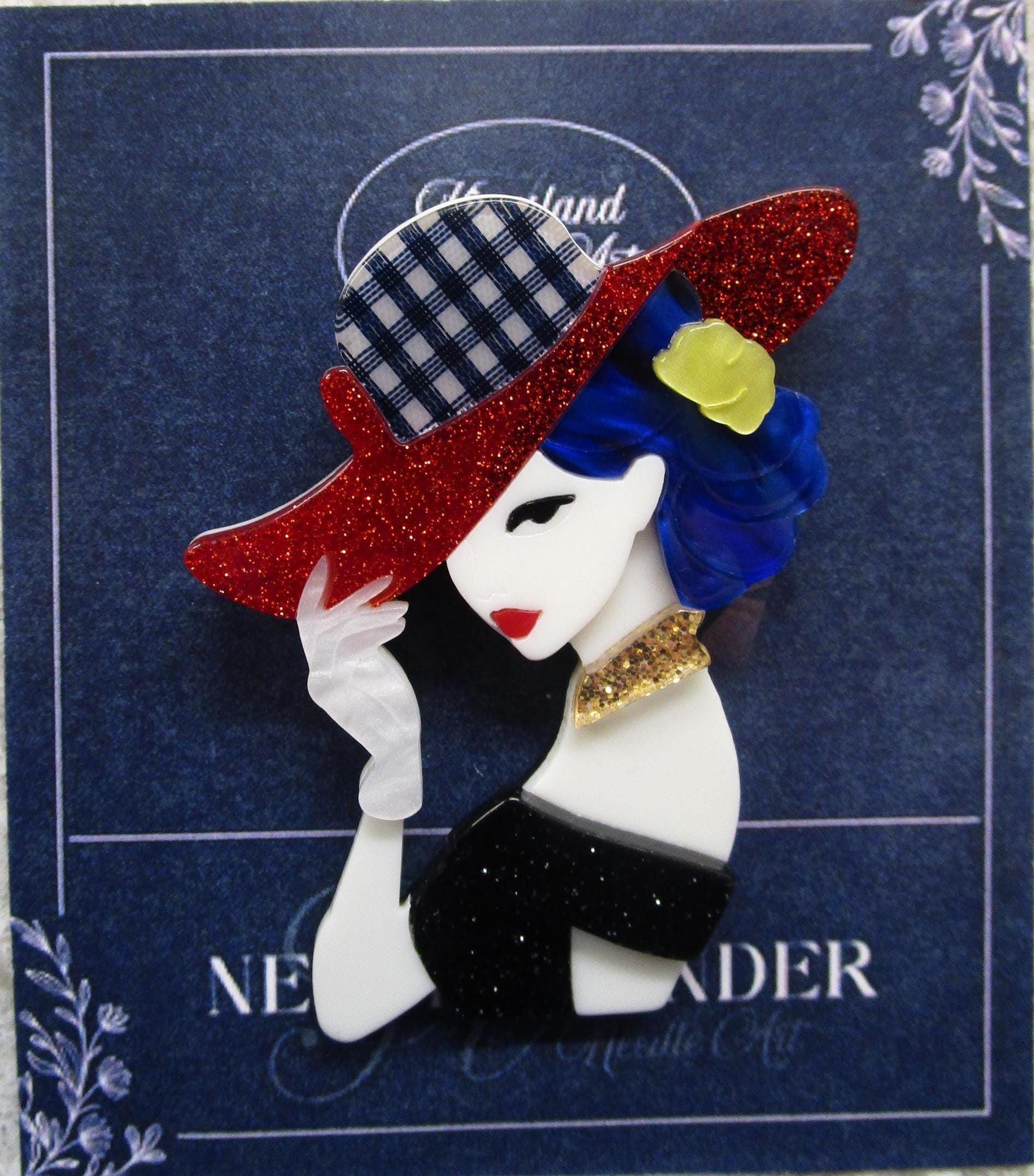 KINGSLAND NEEDLE MINDER ~ Fashionista Girl Acrylic Needle Minder, Needle Dock, Multi-Dimensional, Magnet, Needle Garage, Needleminder