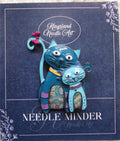 KINGSLAND NEEDLE MINDER ~ Blue Kitty Cat Needle Minder, Needle Dock, Enamel, Magnet, Needle Garage, Needleminder