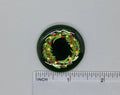 BEAU VERRE ART "Christmas Wreath Fused Glass Needle Minder"  Magnet  Needleminder  One-of-a-Kind  Handcrafted