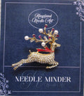 KINGSLAND NEEDLE MINDER ~ Christmas Reindeer Needle Minder, Needle Dock, Needle Nanny, Canvas Magnet, Needle Garage, Needleminder
