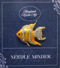 KINGSLAND NEEDLE MINDER ~ Yellow Fish Needle Minder, Needle Dock, Swarovski Crystal Enamel Magnet, Needle Garage, Needleminder