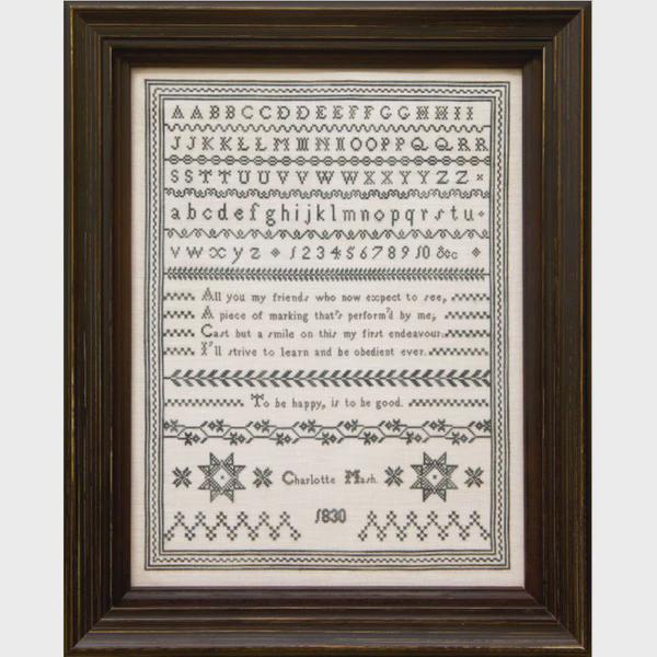 Hands Across The Sea Samplers "Charlotte Mash 1830" Counted Cross Stitch Pattern, Reproduction English Sampler, Pattern Only