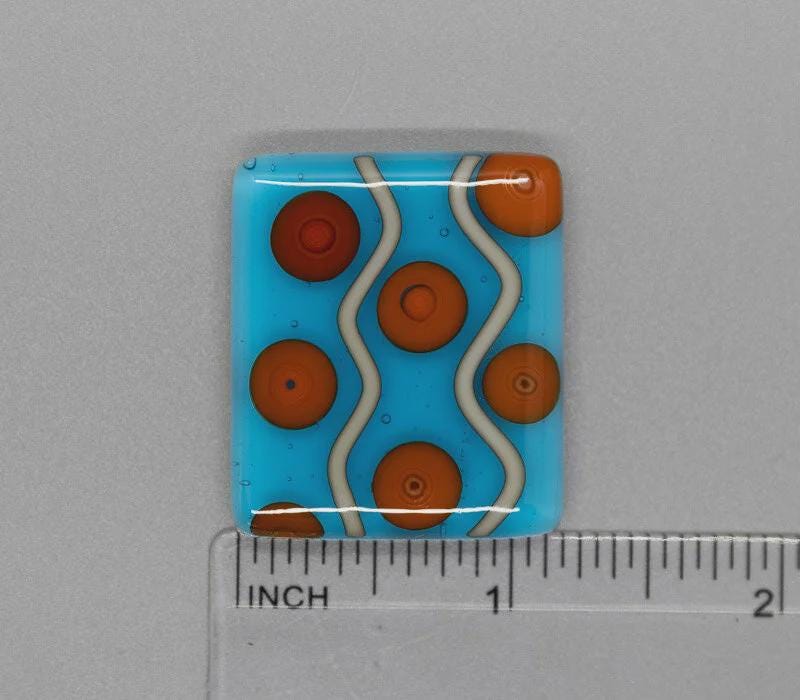 BEAU VERRE ART "Fused Glass Needle Minder"  Fused Glass  Magnet  Beautiful Colors & Movement, Needleminder  One-of-a-Kind, Handcrafted
