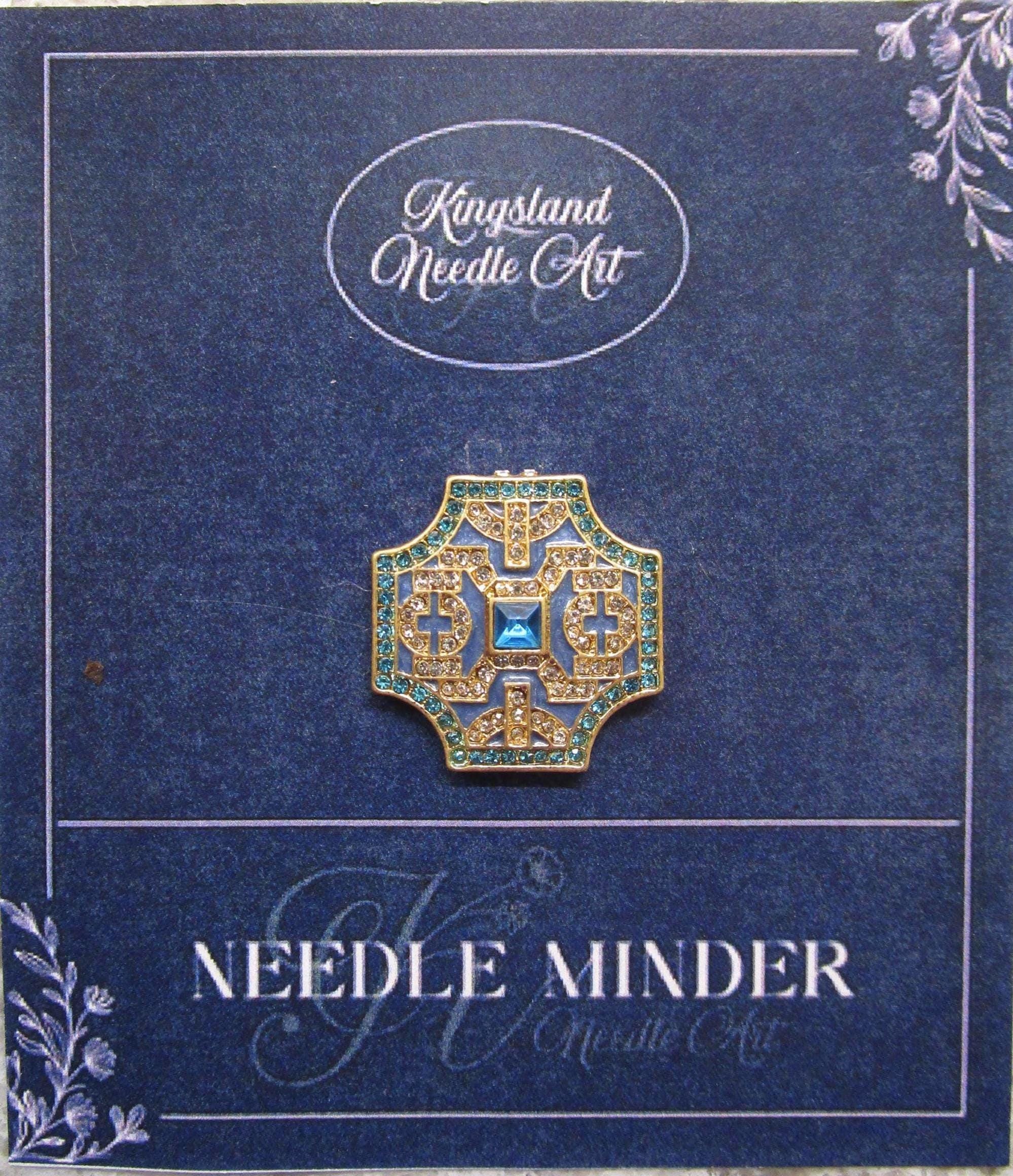 KINGSLAND NEEDLE MINDER ~ Vintage Style Geometric Needle Minder, Needle Dock, Enamel, Magnet, Needle Garage, Needleminder