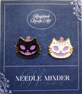 KINGSLAND NEEDLE MINDER ~ Pumpkin with Flying Bats Needle Minder, Needle Dock, Enamel, Magnet, Needle Garage, Needleminder