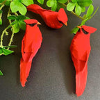 5" Artificial Feathered Red Cardinal Birds ~ Set of 3 Clip On Christmas Tree Ornaments ~ Realistic Design ~ Christmas Decor