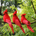 5" Artificial Feathered Red Cardinal Birds ~ Set of 3 Clip On Christmas Tree Ornaments ~ Realistic Design ~ Christmas Decor