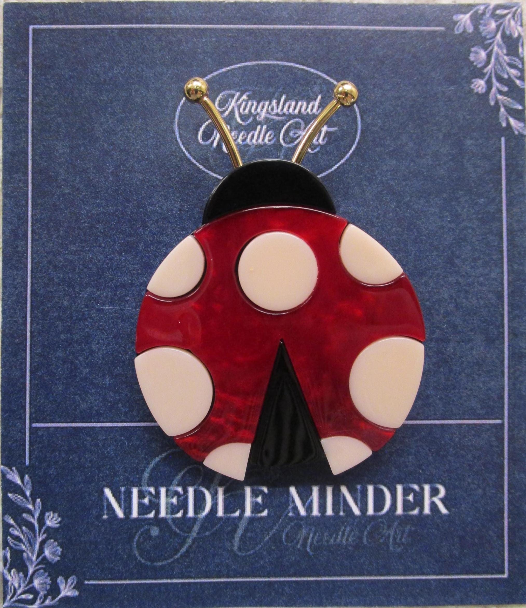 KINGSLAND NEEDLE MINDER ~ Lady Bug Acrylic Needle Minder, Needle Dock, Multi-Dimensional, Ladybug, Magnet, Needle Garage, Needleminder