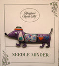 KINGSLAND NEEDLE MINDER ~ Purple Dog Dachshund Needle Minder, Needle Dock, Enamel, Magnet, Needle Garage, Needleminder