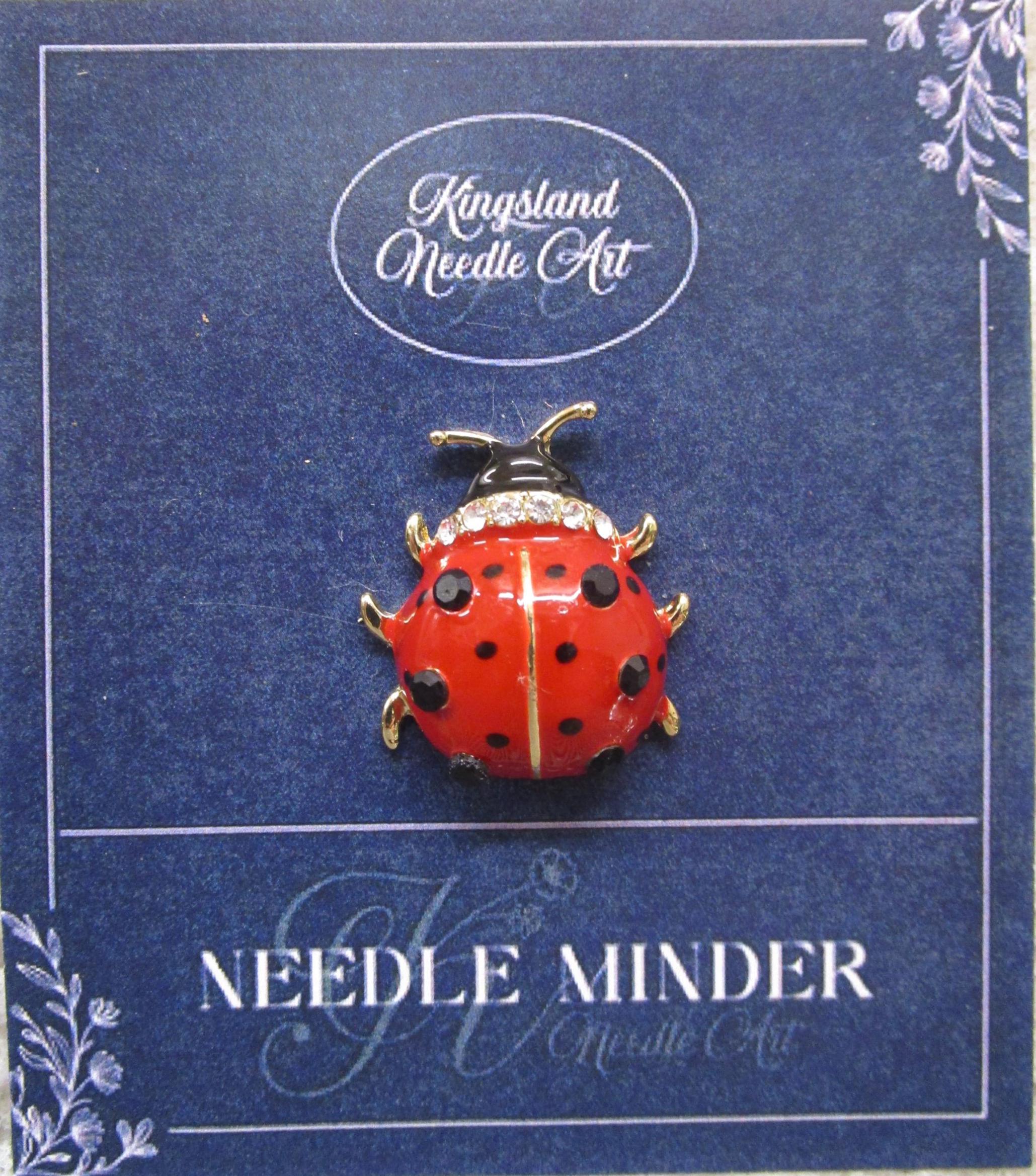 KINGSLAND NEEDLE MINDER ~ Ladybug Needle Minder, Needle Dock, Swarovski Crystal Enamel Magnet, Needle Garage, Needleminder