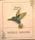 KINGSLAND NEEDLE MINDER ~ Hummingbird Bird Needle Minder, Needle Dock, Enamel & Rhinestone, Magnet Needle Garage, Needleminder
