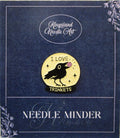 KINGSLAND NEEDLE MINDER ~ Black Bird Enamel Needle Minder, "I Love Trinkets" Needle Dock, Magnet, Needle Garage, Needleminder
