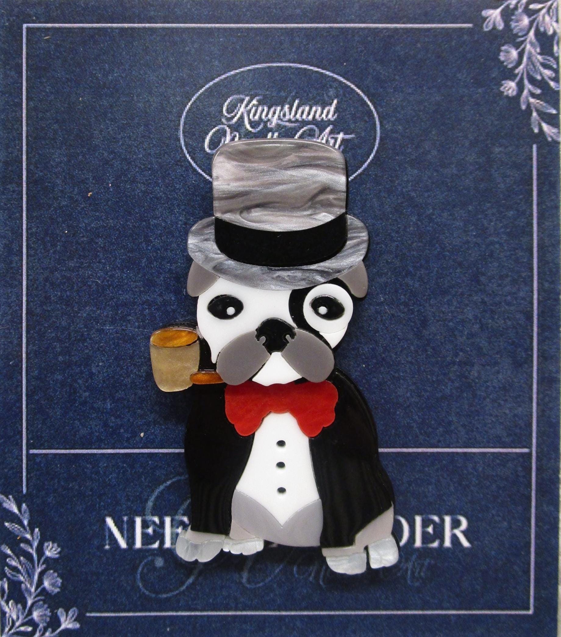 KINGSLAND NEEDLE MINDER ~ Cute Pipe Smoking Dog Acrylic Needle Minder, Needle Dock, Multi-Dimensional, Magnet, Needle Garage, Needleminder