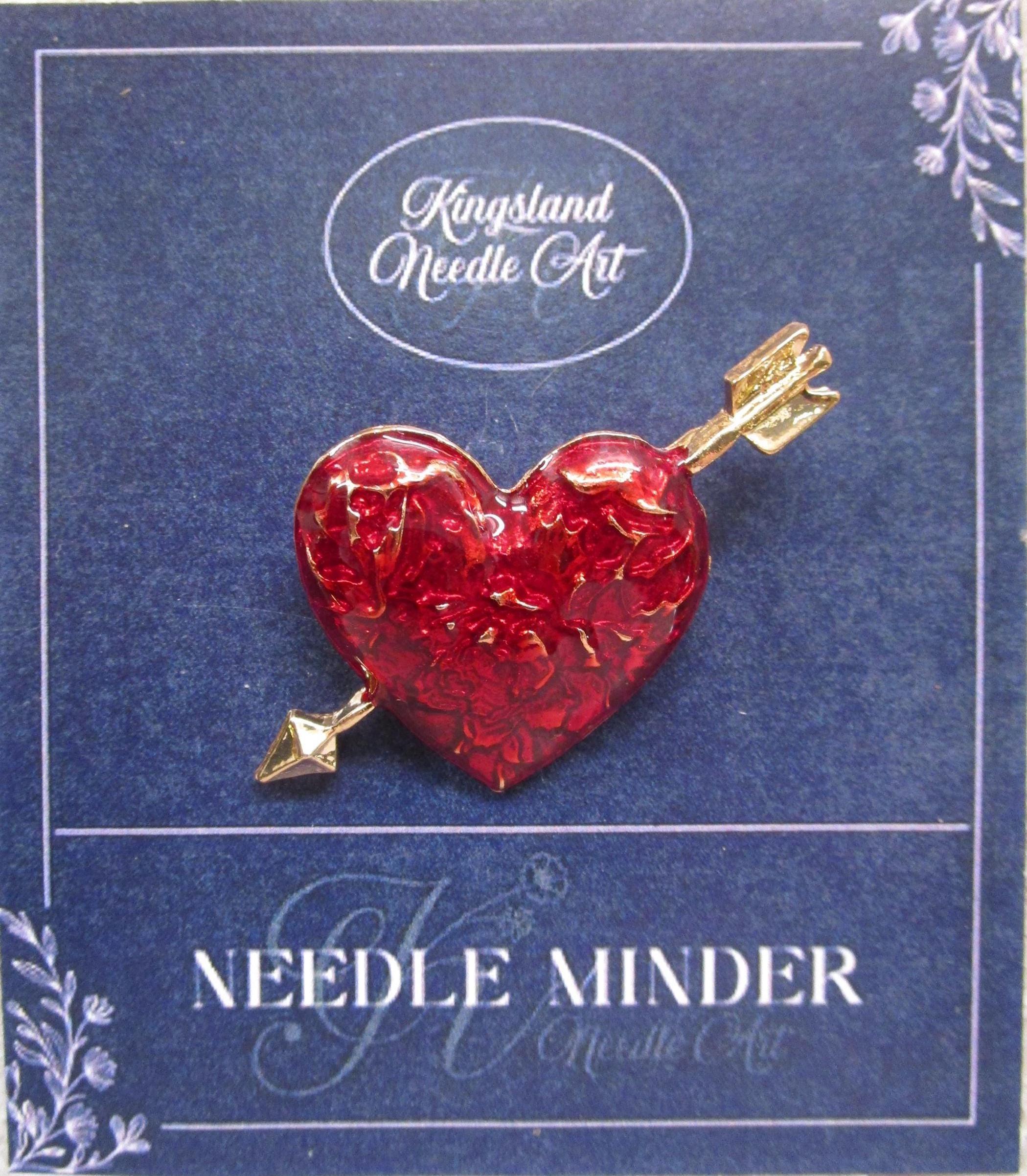 KINGSLAND NEEDLE MINDER ~ Valentine Arrow Heart Needle Minder, Needle Dock, Needle Nanny, Magnet, Needle Garage, Needleminder
