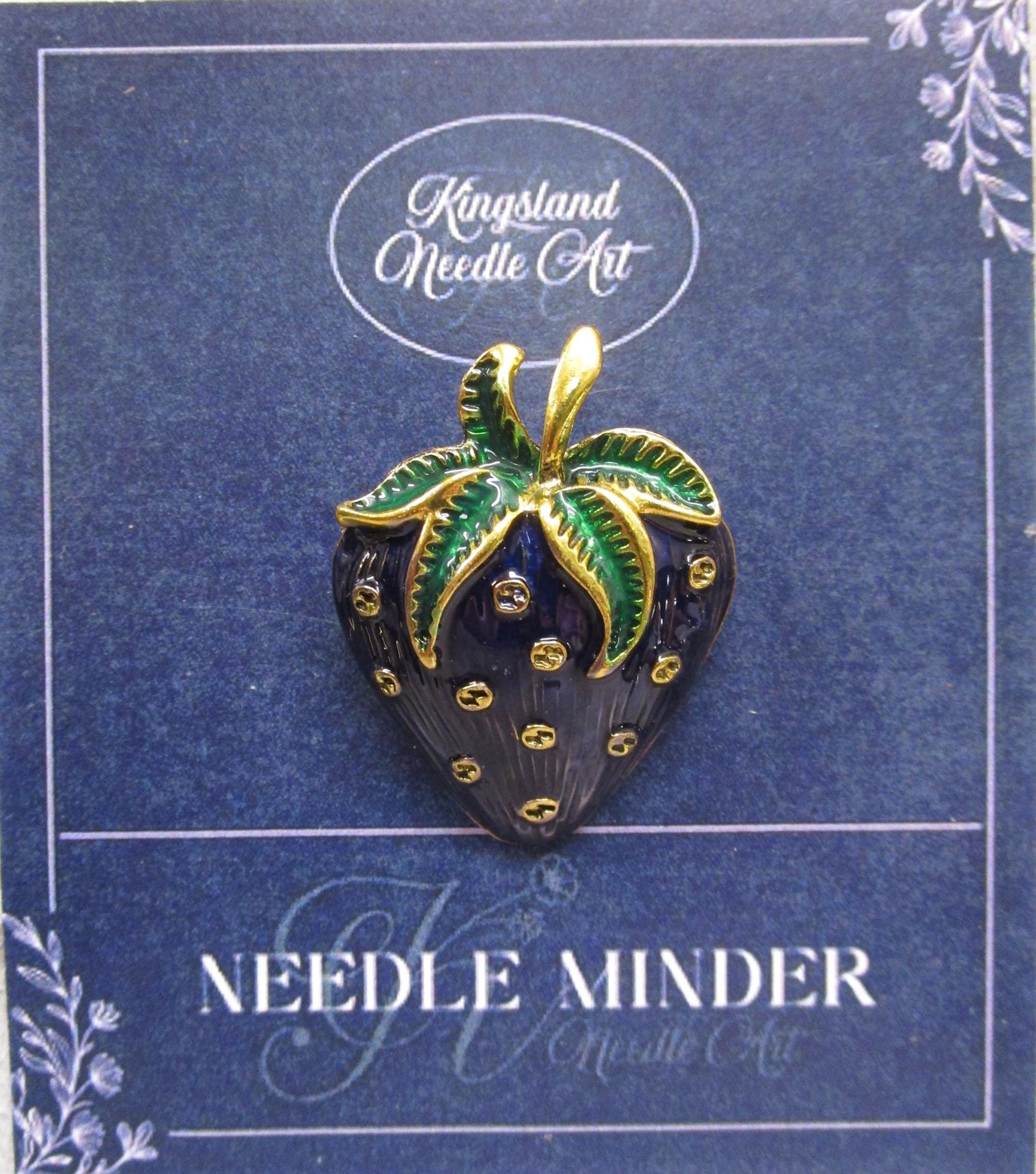 KINGSLAND NEEDLE MINDER ~ Strawberry Needle Minder, Needle Dock, Enamel Magnet Needle Garage, Needleminder