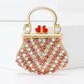 BROOCH ~ Elegant Heart Shaped Handbag Brooch ~ Gold Tone & Rhinestones ~ Jewelry, Holidays, Great Gift Idea, Pin
