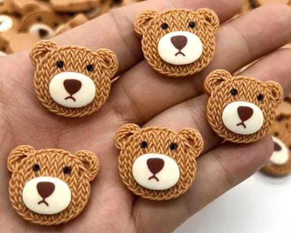 KINGSLAND NEEDLE MINDER ~ Brown Bear Face Resin Needle Minder, 1 Pc., Needle Dock, Magnet, Needleminder