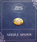 KINGSLAND NEEDLE MINDER ~ White Floral Enamel Needle Minder, Needle Dock, Canvas Magnet, Needle Garage, Needleminder