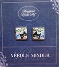 KINGSLAND NEEDLE MINDER ~ A Pair of Cat Needle Minder, Needle Dock, Enamel, Magnet, Needle Garage, Needleminders