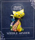 KINGSLAND NEEDLE MINDER ~ Yellow Kitty Cat Needle Minder, Needle Dock, Enamel, Magnet, Needle Garage, Needleminder