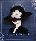 KINGSLAND NEEDLE MINDER ~ Black Hat Fashionista Acrylic Needle Minder, Needle Dock, Multi-Dimensional, Magnet, Needleminder