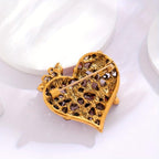 BROOCH ~ Elegant Blue Butterfly Heart Brooch ~ Gold Tone & Rhinestones ~ Jewelry, Valentine's Day, Holidays, Great Gift Idea, Pin