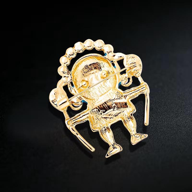 BROOCH ~ Tribal Brooch ~ Rhinestones ~ Gold Tone ~ Jewelry, Holidays, Great Gift Idea, Pin