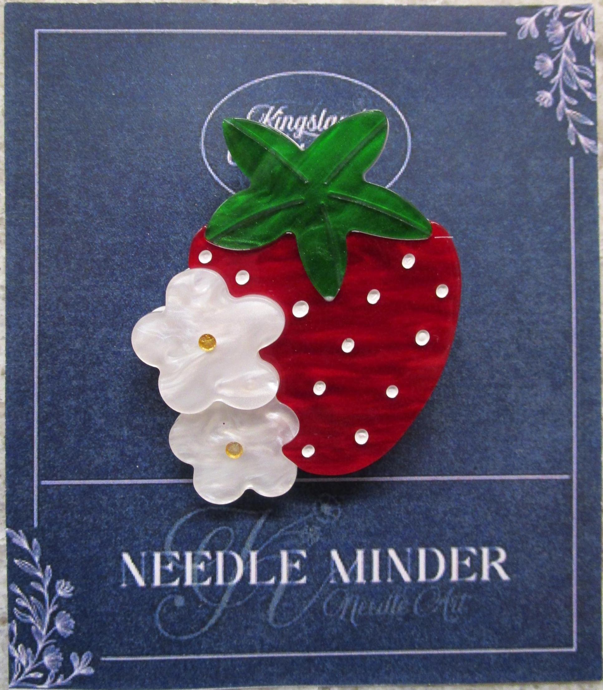 KINGSLAND NEEDLE MINDER ~ Strawberry Acrylic Needle Minder, Needle Dock, Multi-Dimensional, Magnet, Needle Garage, Needleminder
