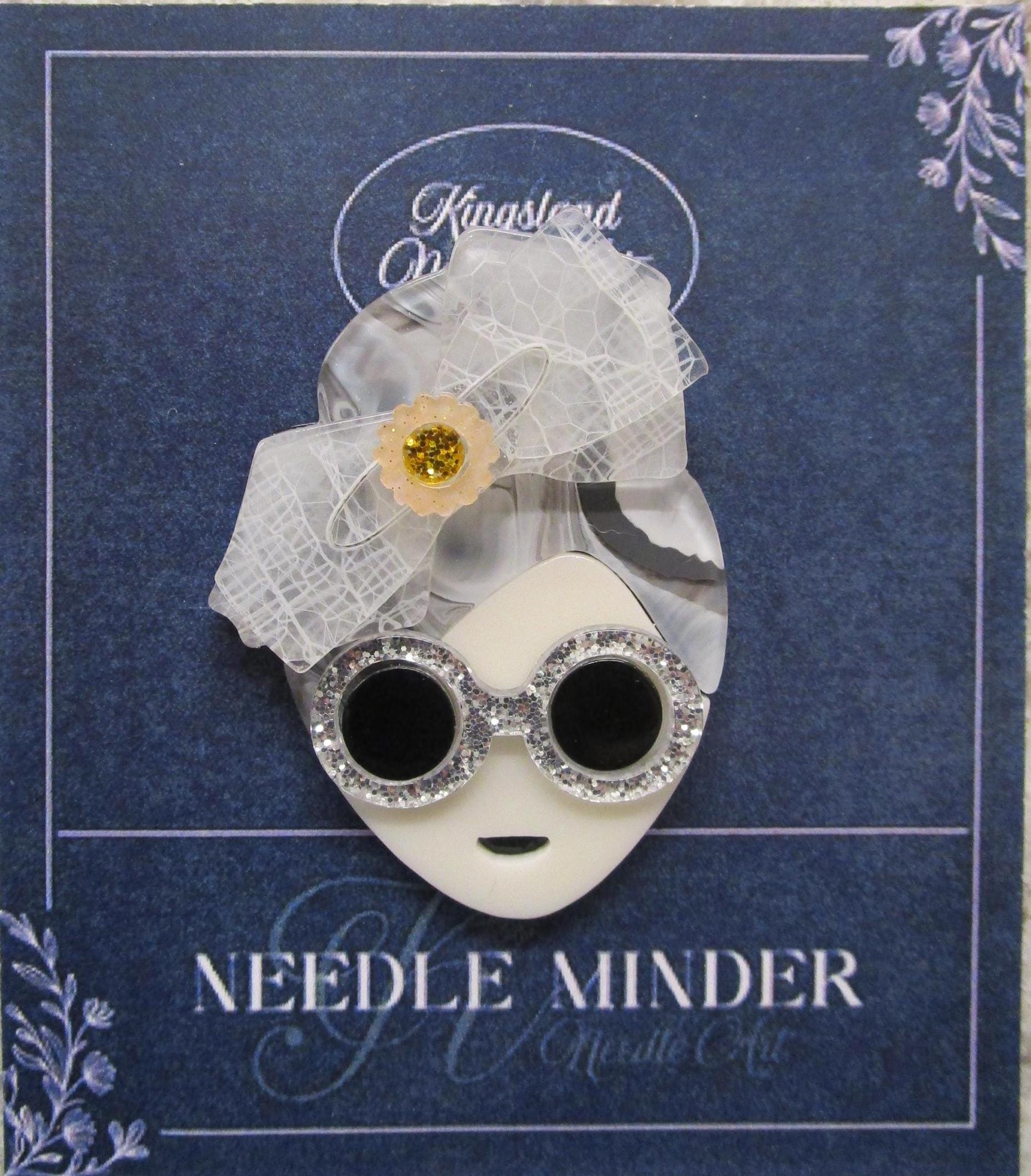 KINGSLAND NEEDLE MINDER ~ Fashionista Girl Acrylic Needle Minder, Needle Dock, Multi-Dimensional, Magnet, Needle Garage, Needleminder