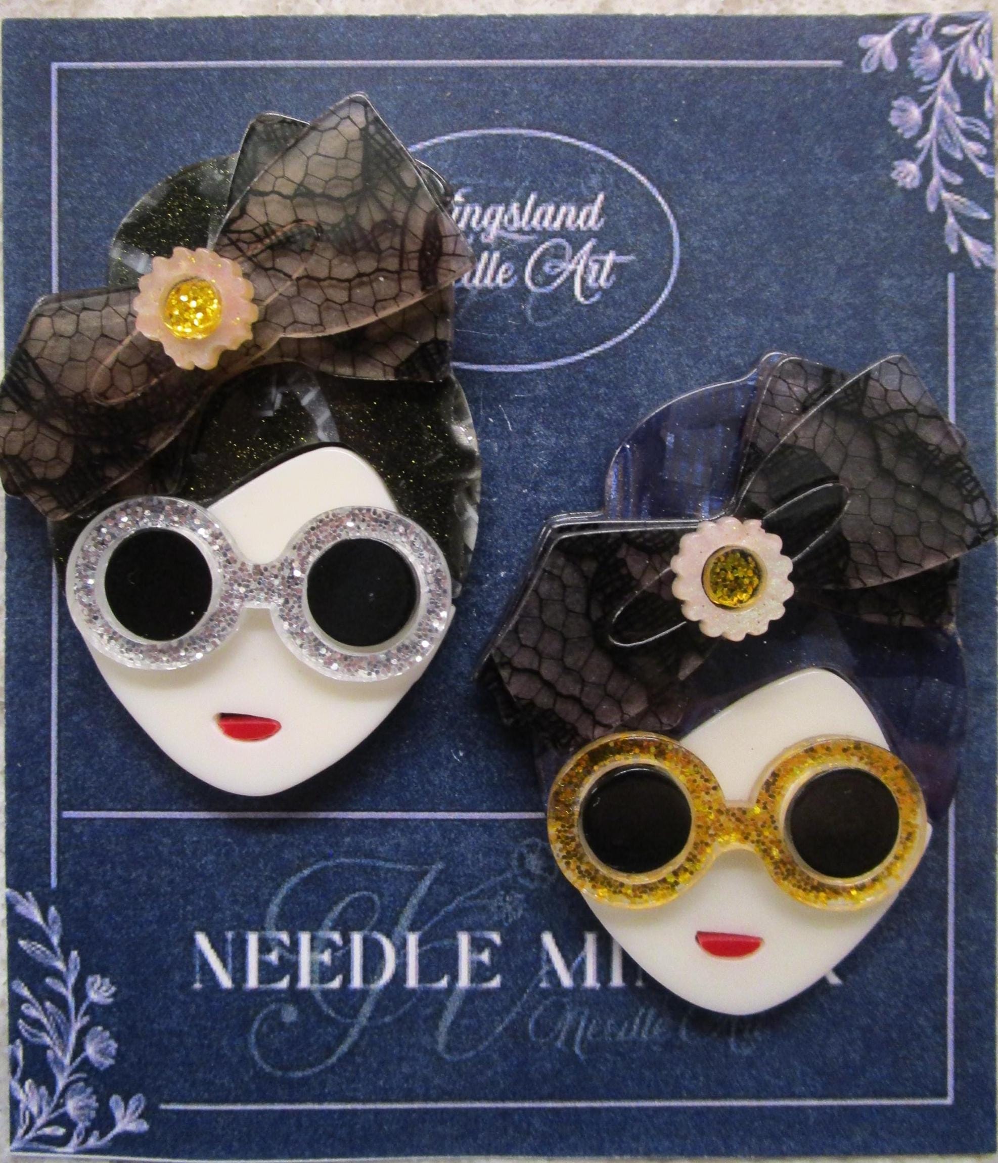 KINGSLAND NEEDLE MINDER ~ Fashionista Girl Acrylic Needle Minder, Needle Dock, Multi-Dimensional, Magnet, Needle Garage, Needleminder