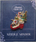 KINGSLAND NEEDLE MINDER ~ Christmas Santa Elf Shoe Needle Minder, Needle Dock, Needle Nanny, Canvas Magnet, Needle Garage, Needleminder