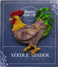 KINGSLAND NEEDLE MINDER ~ Adorable Rooster Acrylic Needle Minder, Needle Dock, Multi-Dimensional, Magnet, Needle Garage, Needleminder