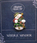 KINGSLAND NEEDLE MINDER ~ Snowman Needle Minder, Needle Dock, Swarovski Crystal, Enamel, Magnet, Needle Garage, Needle Dock