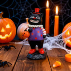 Halloween Decor - 8" Trick or Treat Black Cat Clown ~ Made of Resin ~ Halloween Decorations H103