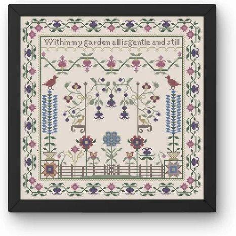 THE WISHING THORN "Secret Garden Sampler"  Counted Cross Stitch Pattern  Sampler, Chart, Pattern Only